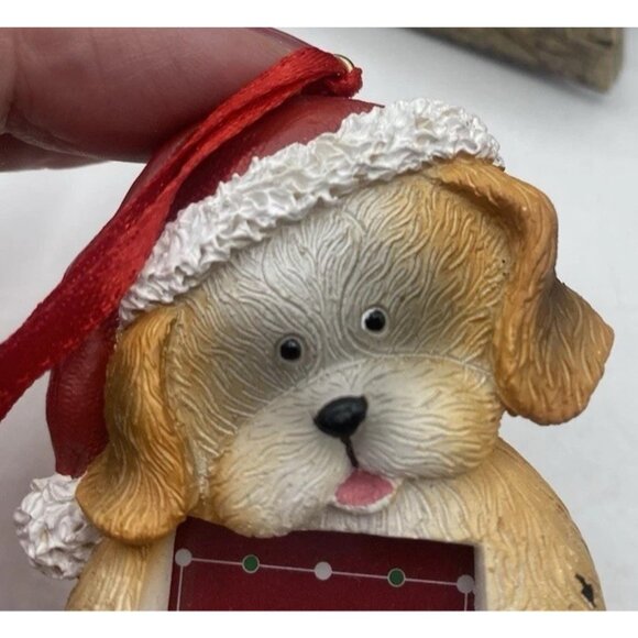 Dog Pet Mini Photo Frame Christmas Ornaments Set of 3 Dog House Bone Puppy - Picture 14 of 16